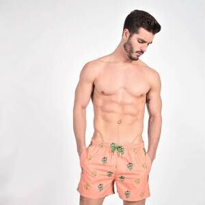 NEW EIGHT X sombrero cactus print swim trunks in orange